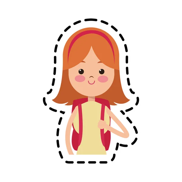 Icono de dibujos animados mujer joven — Vector de stock