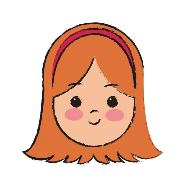 Chica icono de dibujos animados — Vector de stock