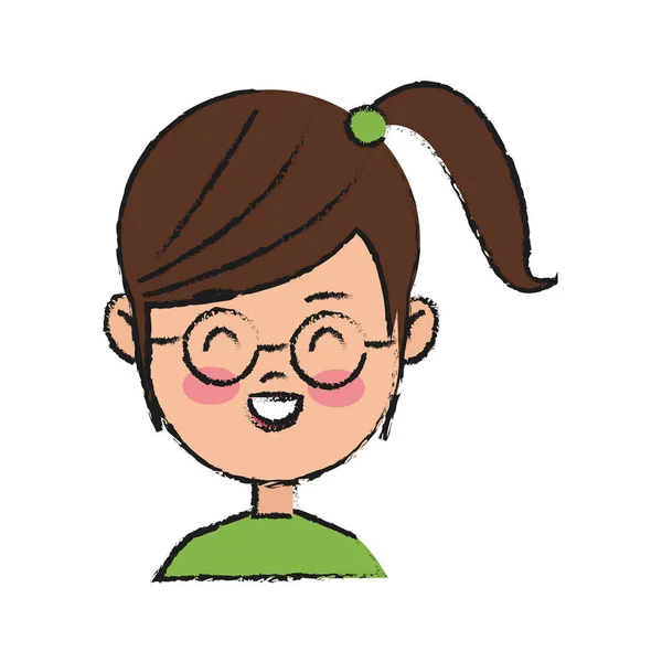 Chica icono de dibujos animados — Vector de stock