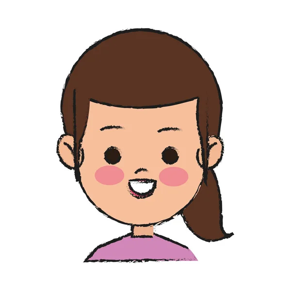 Chica icono de dibujos animados — Vector de stock