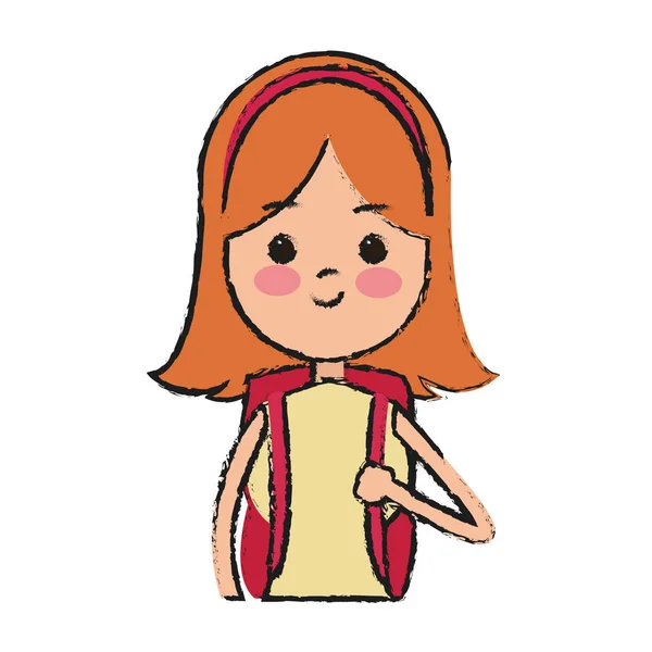 Chica icono de dibujos animados — Vector de stock