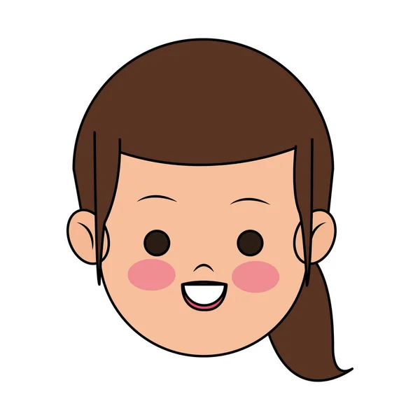 Chica icono de dibujos animados — Vector de stock