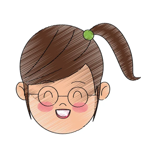 Chica icono de dibujos animados — Archivo Imágenes Vectoriales