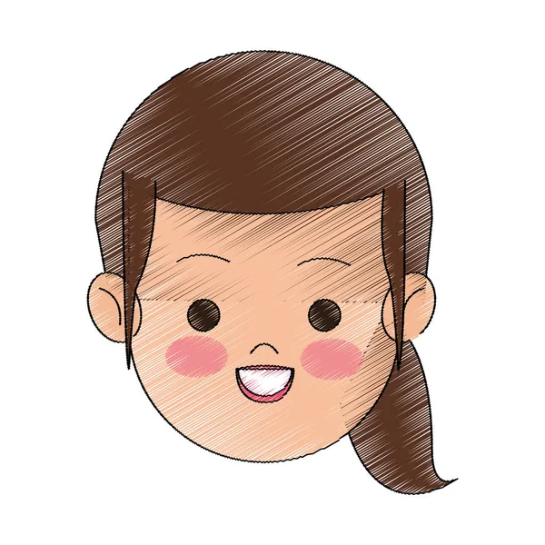 Chica icono de dibujos animados — Archivo Imágenes Vectoriales