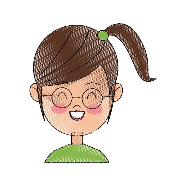 Chica icono de dibujos animados — Archivo Imágenes Vectoriales