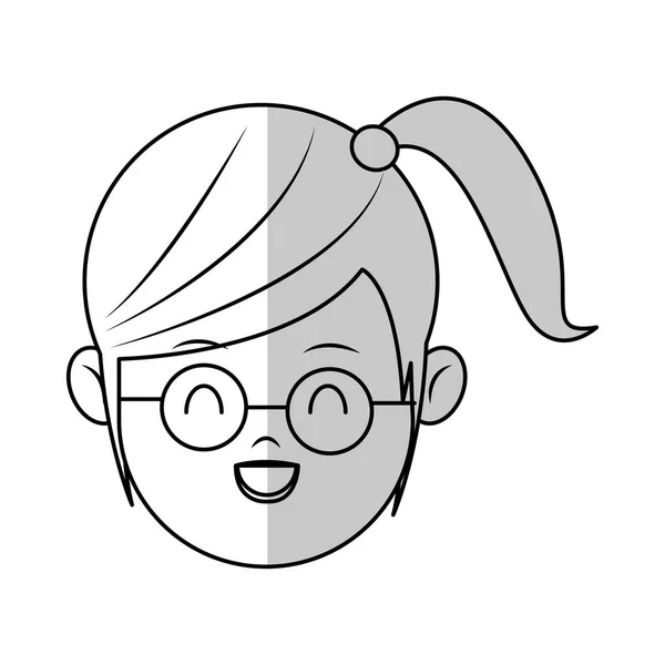 Chica icono de dibujos animados — Vector de stock