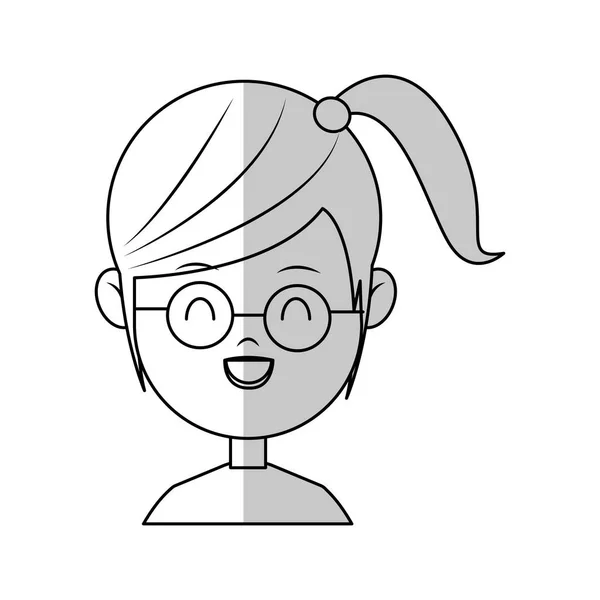 Chica icono de dibujos animados — Vector de stock