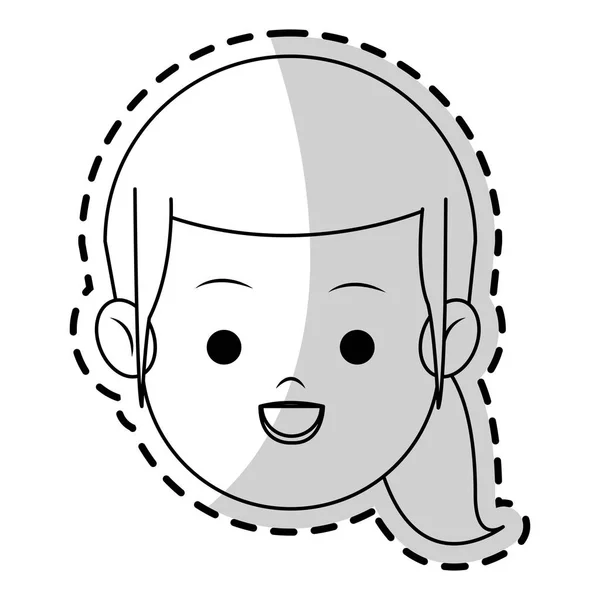 Chica icono de dibujos animados — Vector de stock