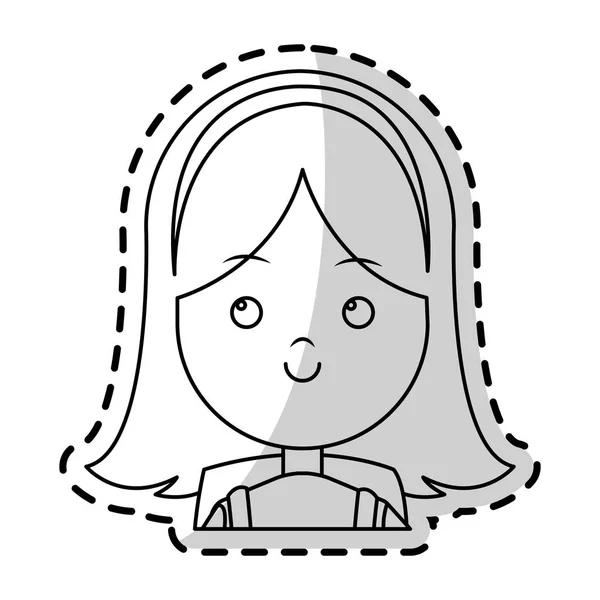 Icône de dessin animé fille — Image vectorielle