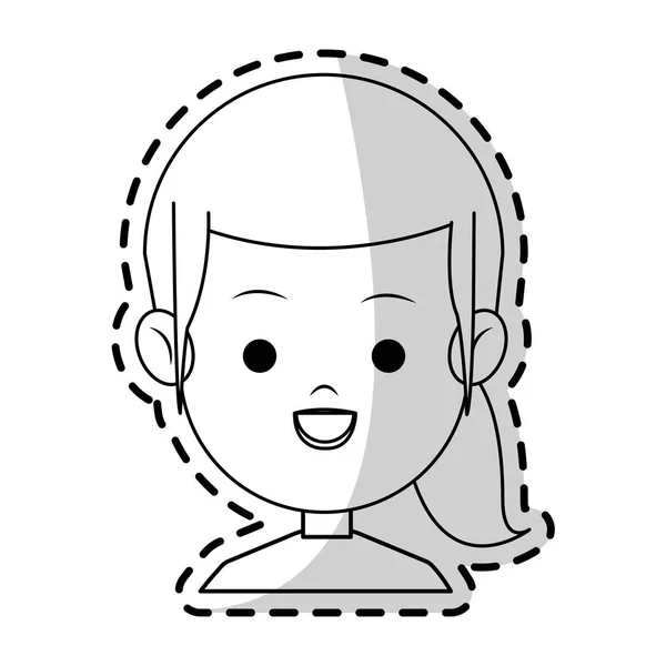 Chica icono de dibujos animados — Vector de stock