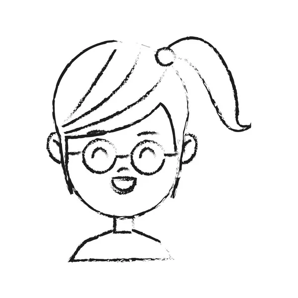Chica icono de dibujos animados — Archivo Imágenes Vectoriales