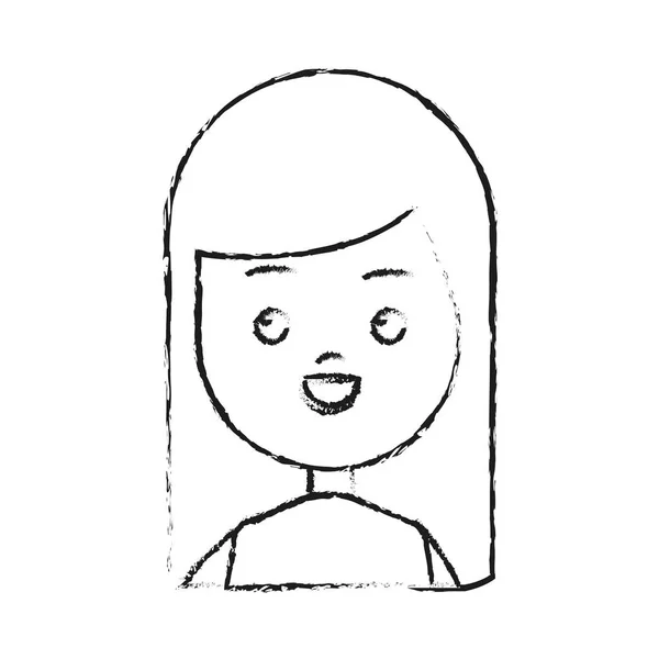 Chica icono de dibujos animados — Vector de stock