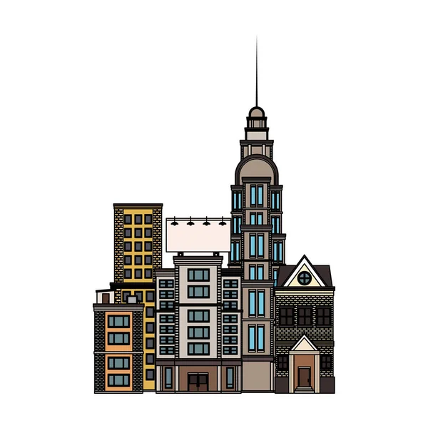 Πόλη με κτίρια — Διανυσματικό Αρχείο
