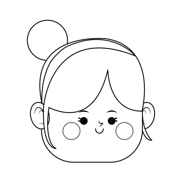 Kawaii fille icône — Image vectorielle