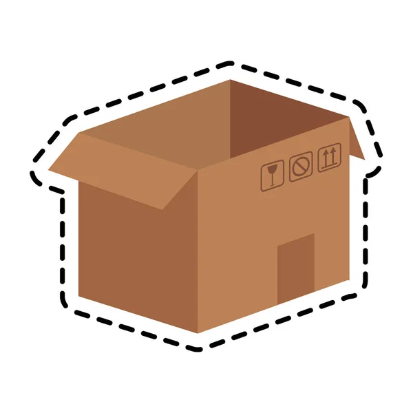 Caja de cartón icono — Vector de stock