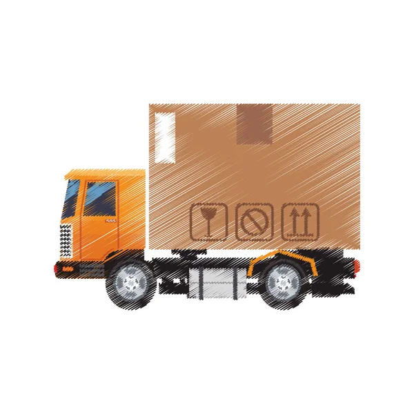 Lading vrachtwagen pictogram — Stockvector