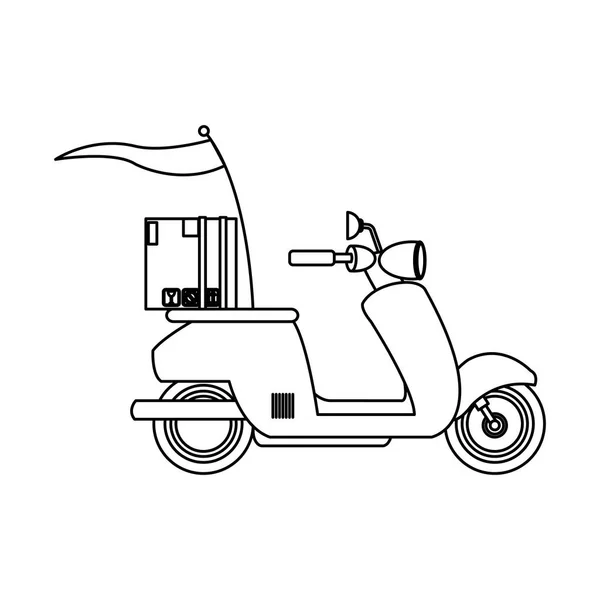 Scooter icono de la moto — Vector de stock