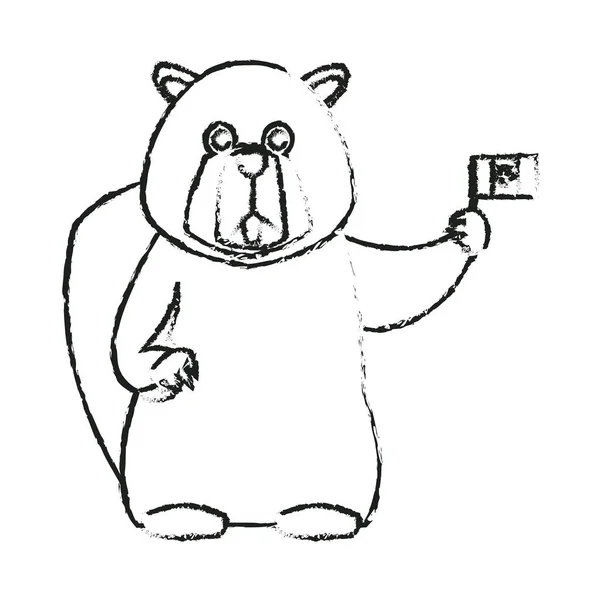 Icono de dibujos animados de castor — Vector de stock