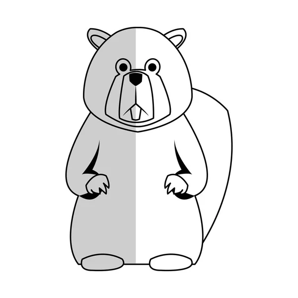 Icône de dessin animé de castor — Image vectorielle