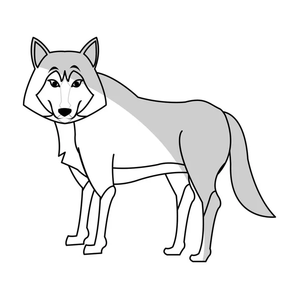 Wolf cartoon icoon — Stockvector