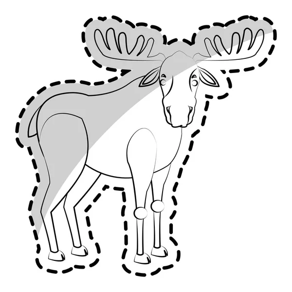 Icona cartone animato cervo — Vettoriale Stock