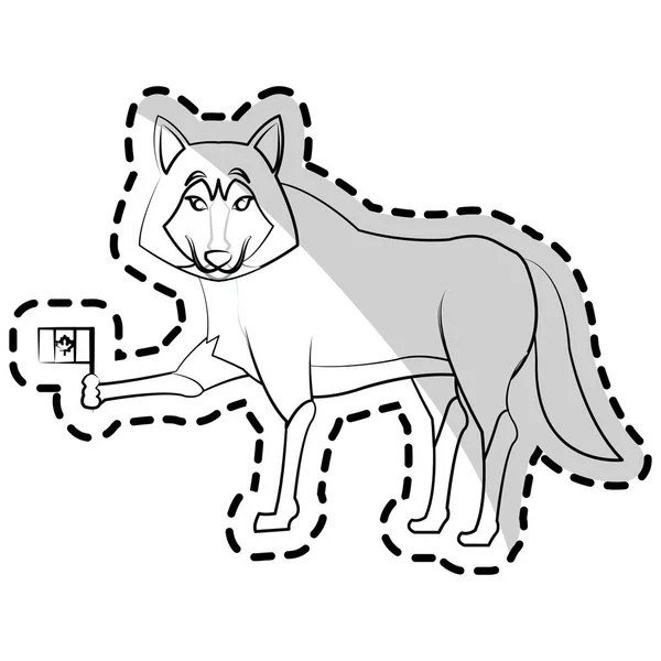 Icône de dessin animé loup — Image vectorielle
