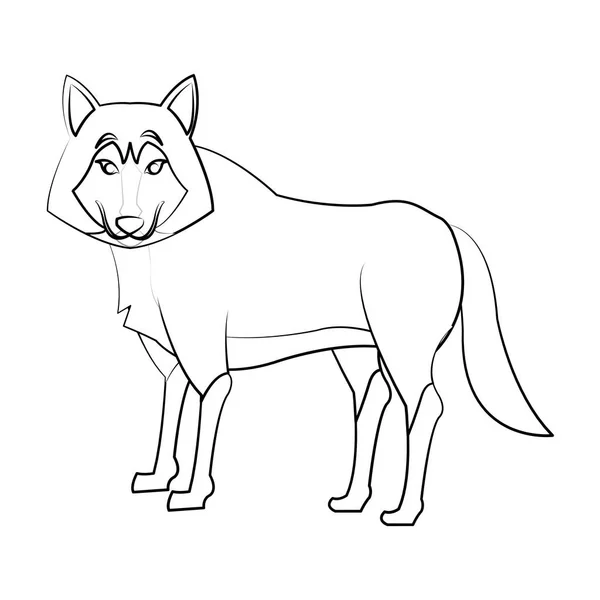 Ícone de desenho animado lobo — Vetor de Stock