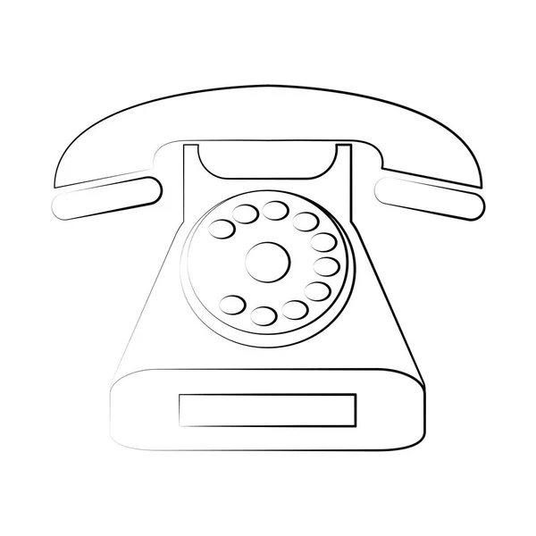 Retro telefoonpictogram — Stockvector