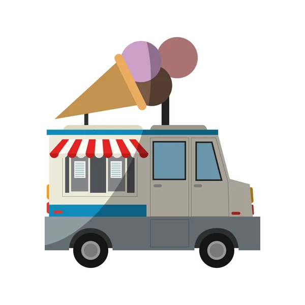 Helado coche — Vector de stock