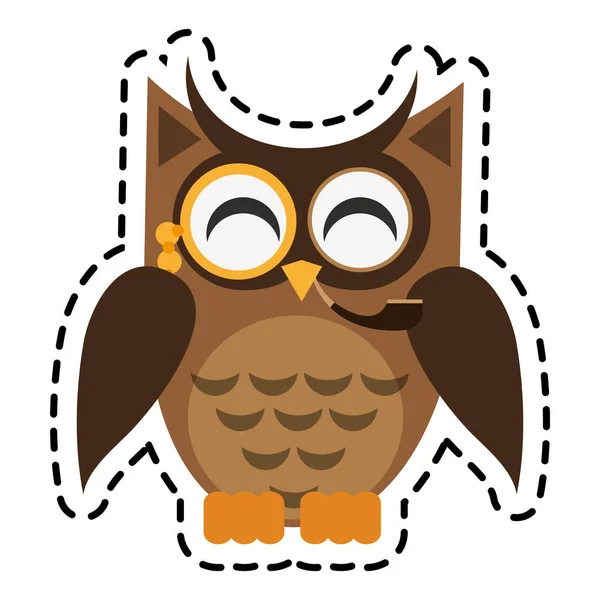 Owl cartoon icon — Stock Vector