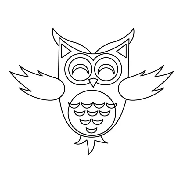 Icône dessin animé hibou — Image vectorielle