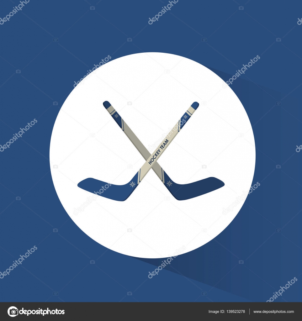 Crossed sticks hockey blue background Stock Vector Image by ©jemastock