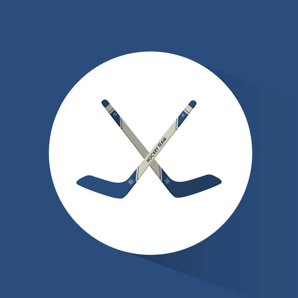 Gekruiste stokken hockey blauwe achtergrond — Stockvector