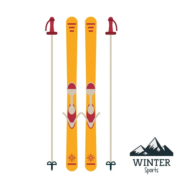 Outils de ski de sport d'hiver emblème — Image vectorielle