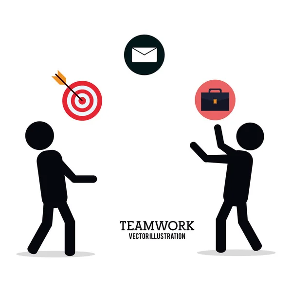 Person teamwork ceo email portfolio pictogram — Stock Vector