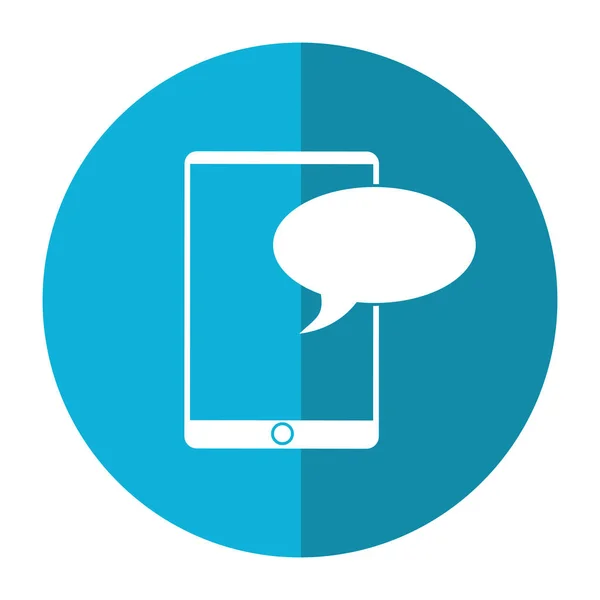 Dispositivo mobile chat dialogo design ombra — Vettoriale Stock