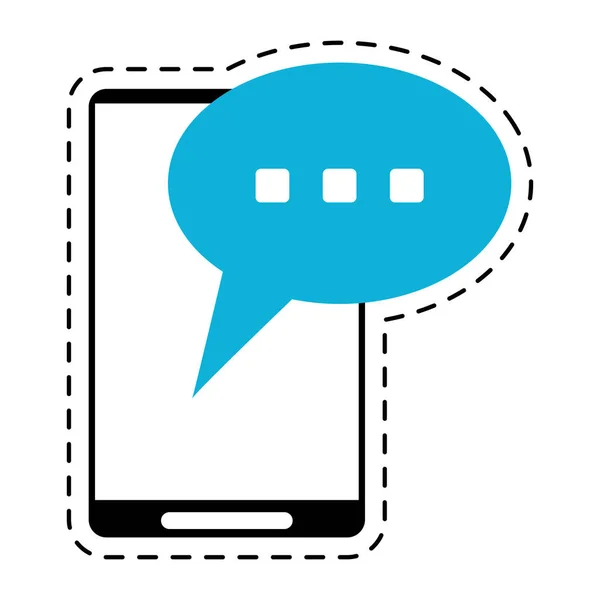 Linea di taglio conversazione discorso bolla smartphone — Vettoriale Stock
