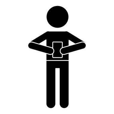 siluet karakter smartphone manifatura sohbet mesajlaşma