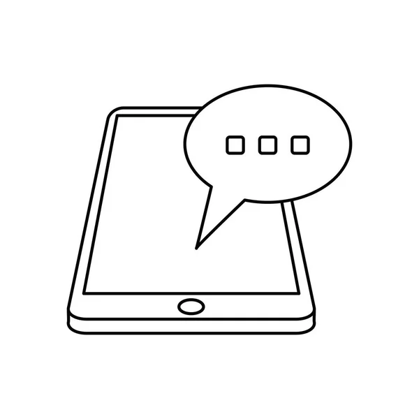 Smartphone bulle parole chat communication linéaire — Image vectorielle