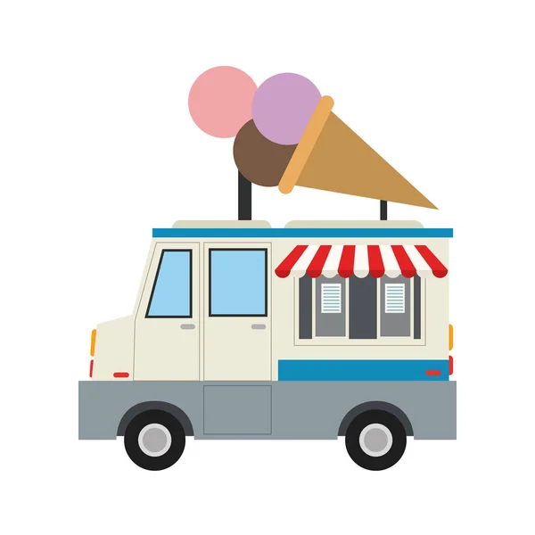 Helado coche icono — Vector de stock