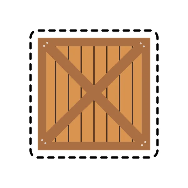 Ikona drewniane pudełko — Wektor stockowy
