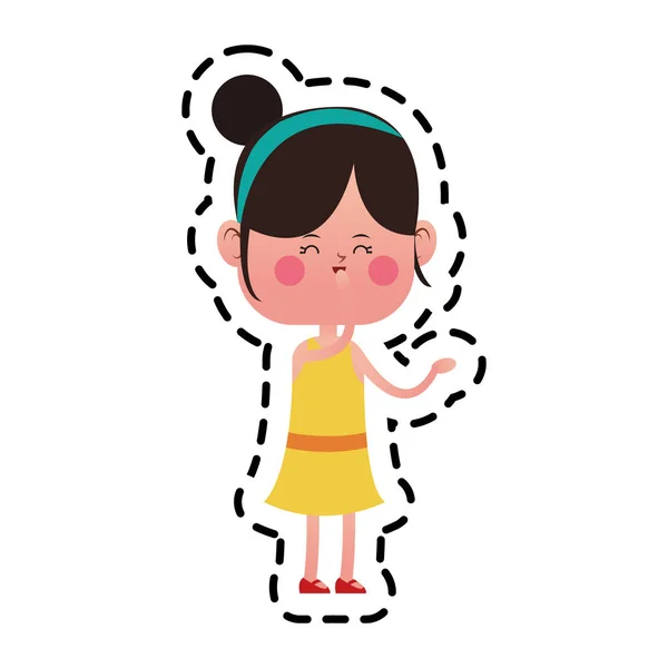 Cute girl icon — Stock Vector