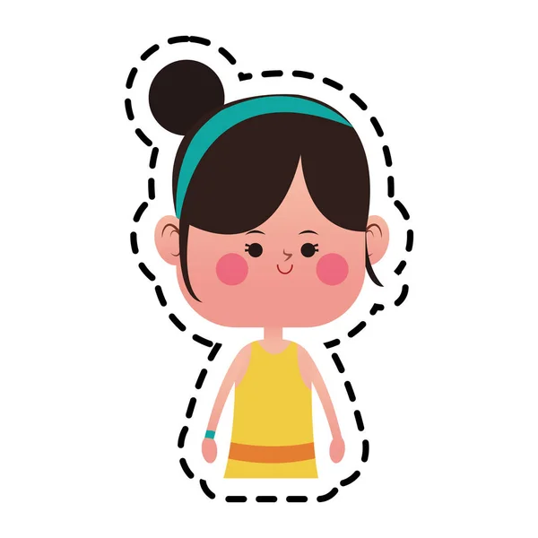 Lindo icono de chica — Vector de stock