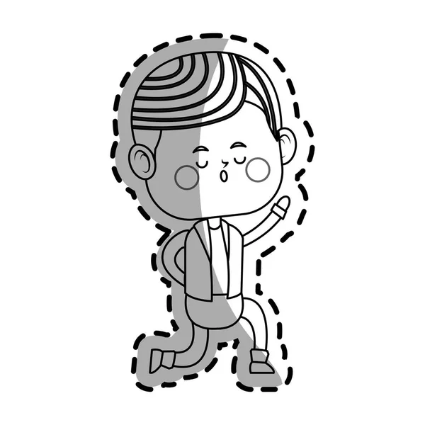 Икона мальчика кавайи — стоковый вектор