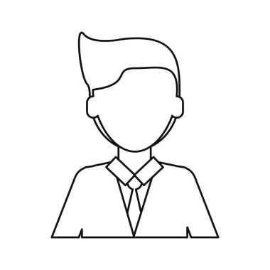 takım elbise kravat çalışan ince çizgi çizgi film genç adamla