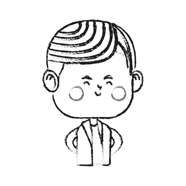 Ícone menino kawaii — Vetor de Stock