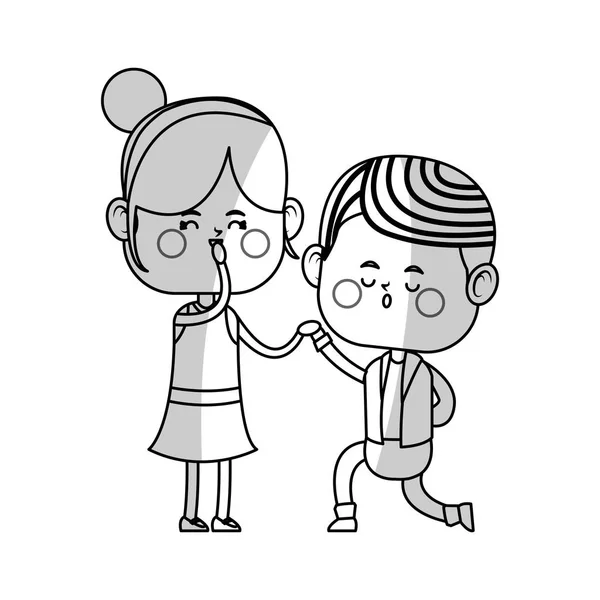 Kawaii pareja en el amor — Vector de stock