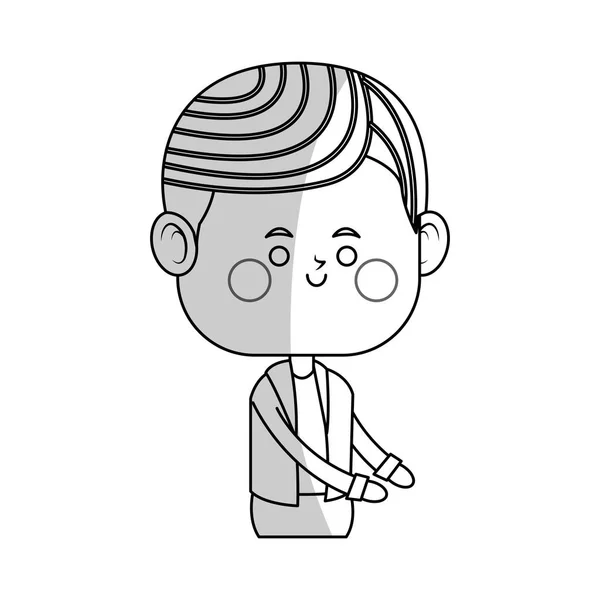 Ícone menino kawaii — Vetor de Stock