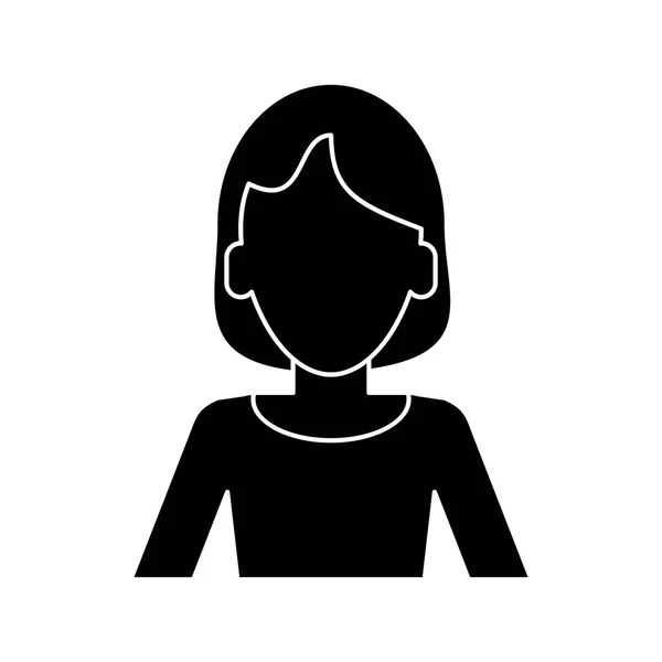 Silhouette femme intelligent succès — Image vectorielle