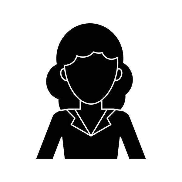 Silueta mujer trabajo profesional oficina — Vector de stock